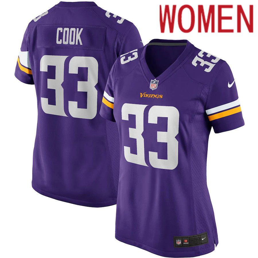 Women Minnesota Vikings 33 Dalvin Cook Nike Purple Game NFL Jersey